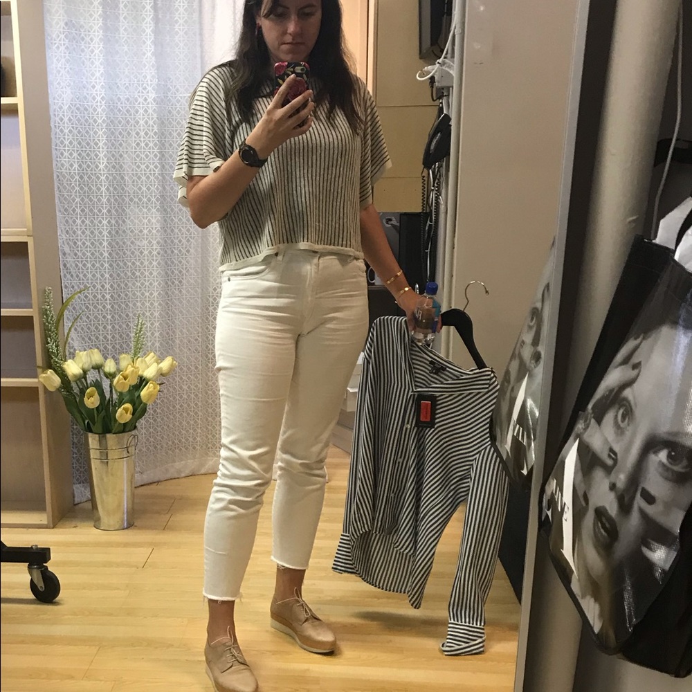 AG “The Isabelle” high-rise straight crop denim